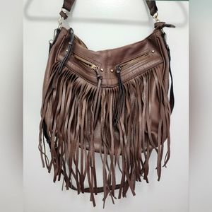 Suede fringe purse